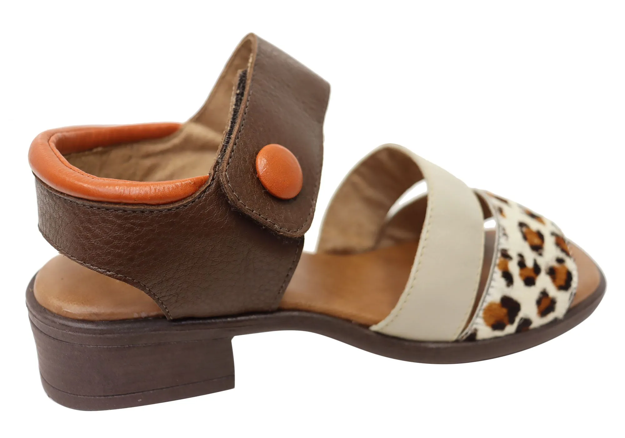 Balatore Daphe Womens Comfortable Brazilian Leather Low Heel Sandals Balatore Shoes