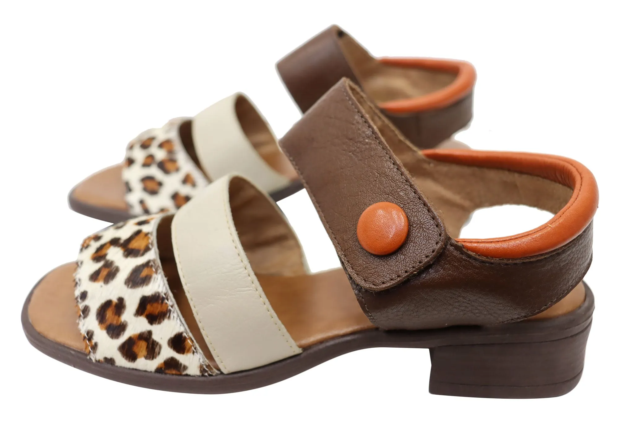 Balatore Daphe Womens Comfortable Brazilian Leather Low Heel Sandals Balatore Shoes