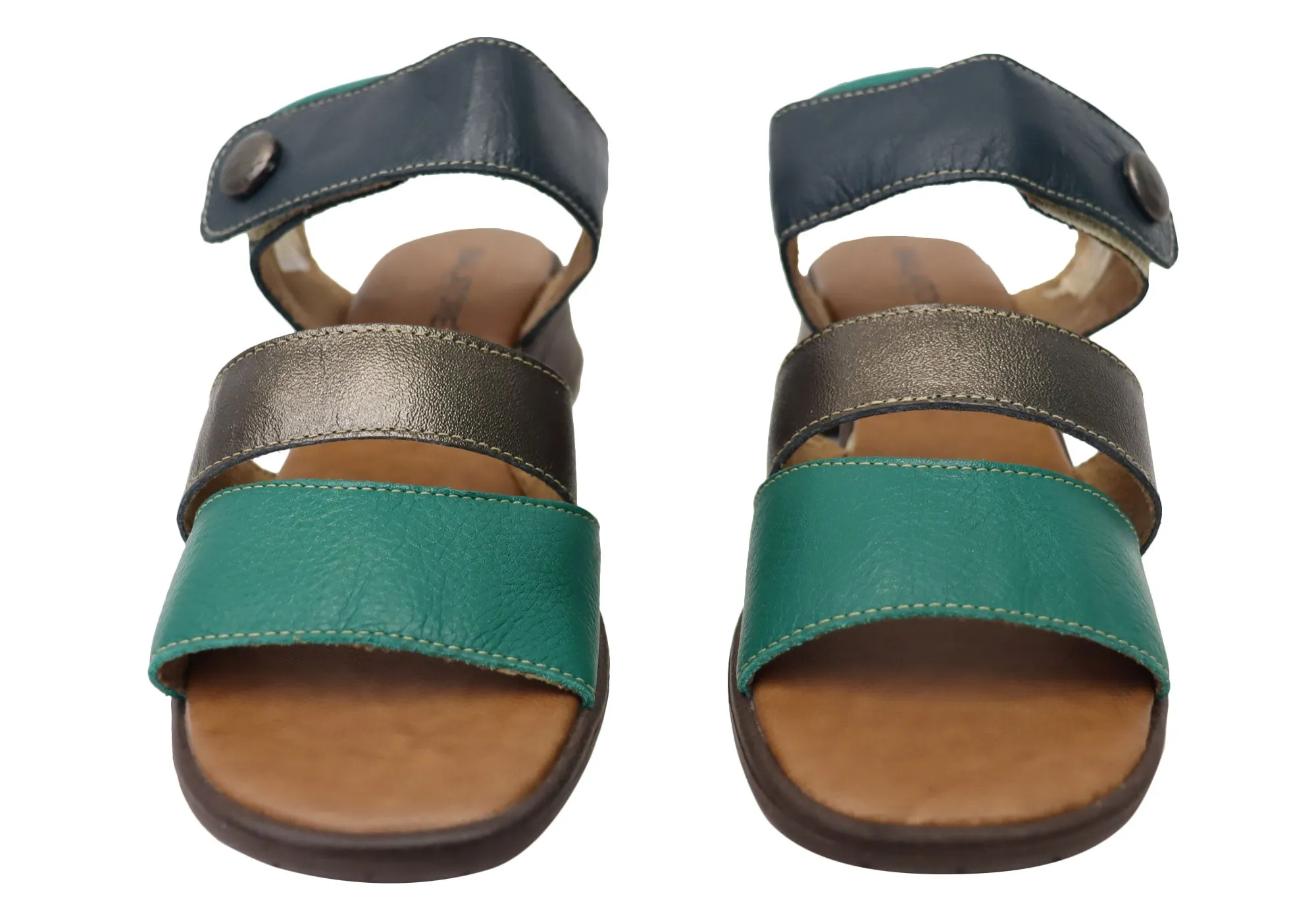 Balatore Daphe Womens Comfortable Brazilian Leather Low Heel Sandals Balatore Shoes