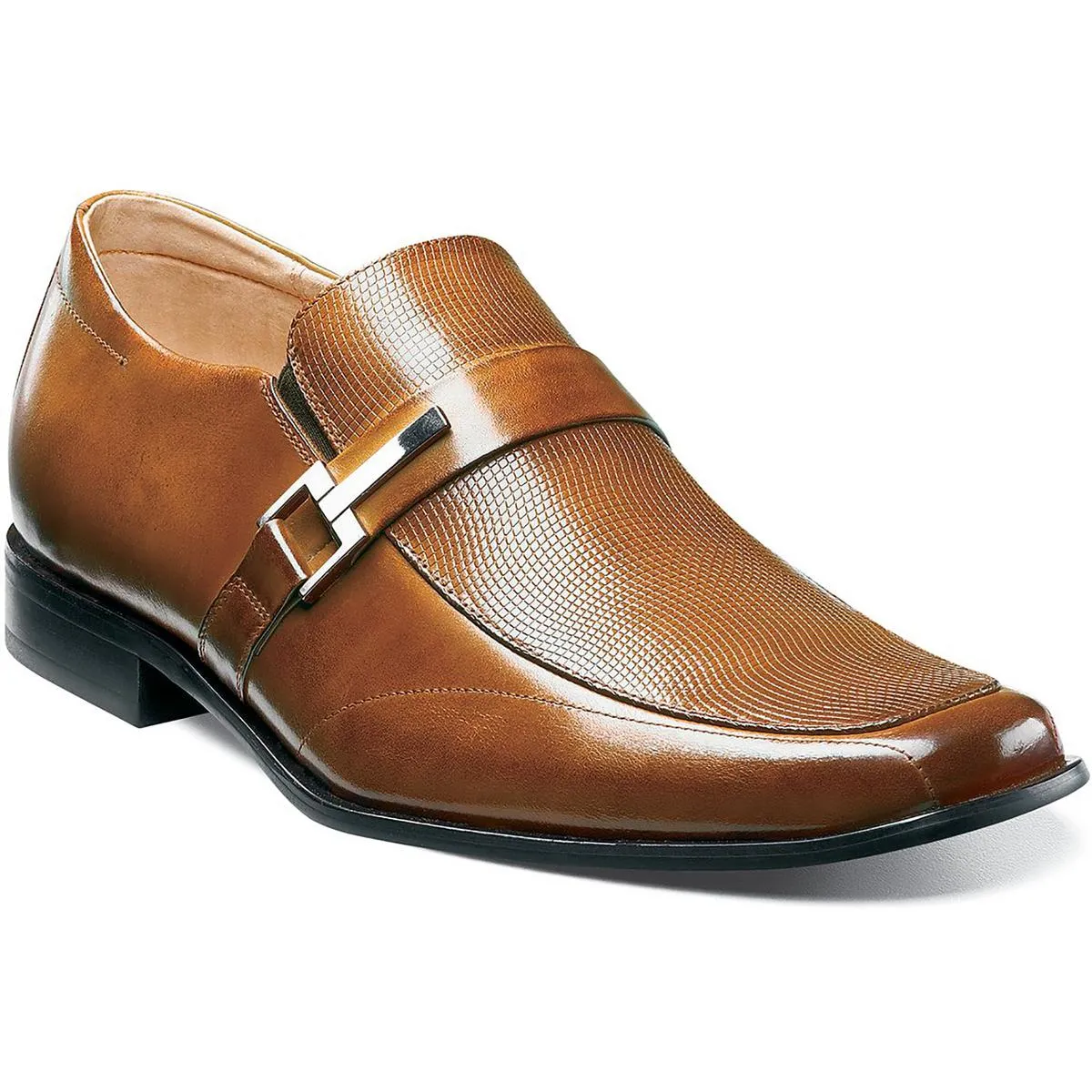 Beau Mens Leather Buckle Slip On Shoes