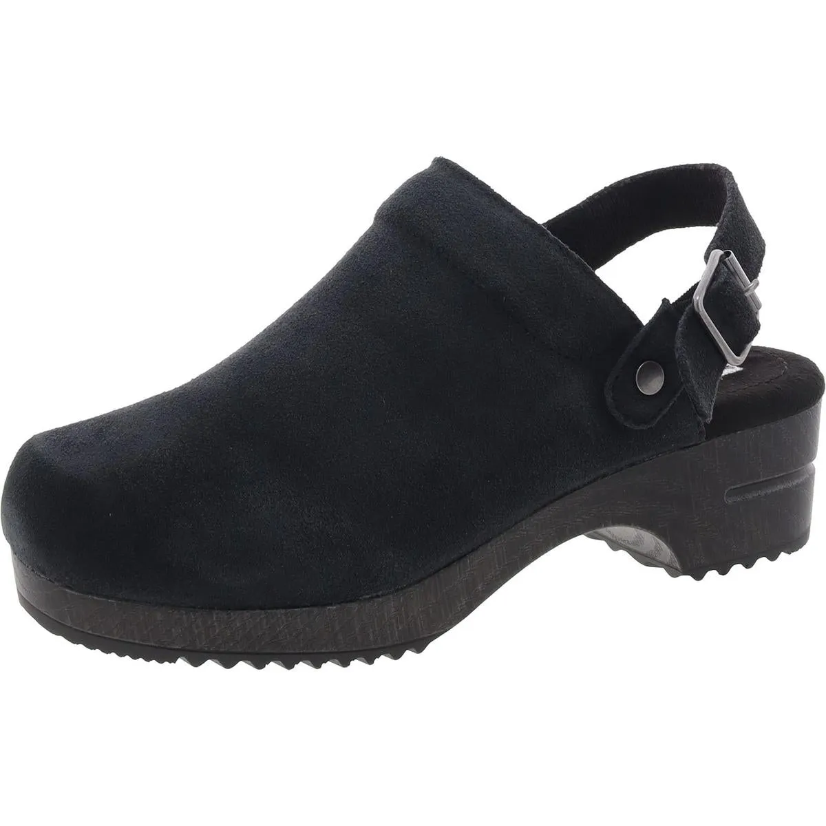 Being Womens Suede Round Toe Clogs