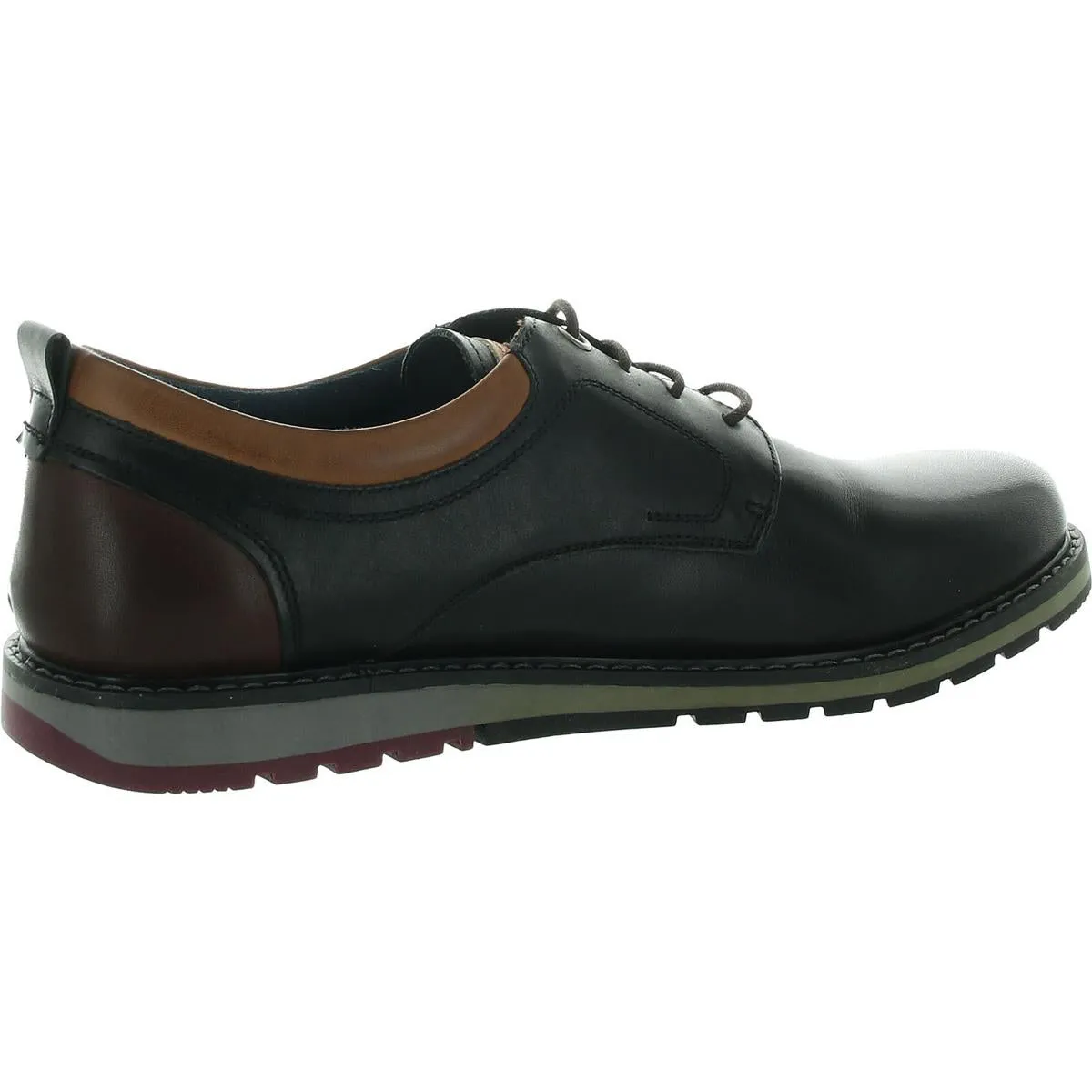 BERNA Mens Cushioned Footbed Leather Derby Shoes