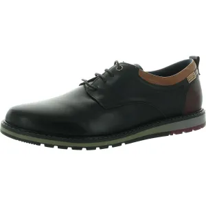 BERNA Mens Cushioned Footbed Leather Derby Shoes