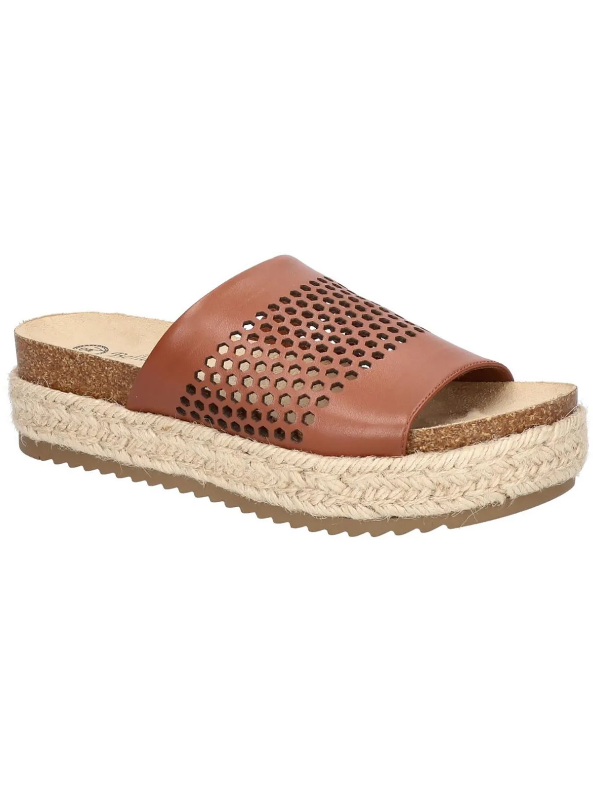 Beverly  Womens Leather Espadrille Platform Sandals
