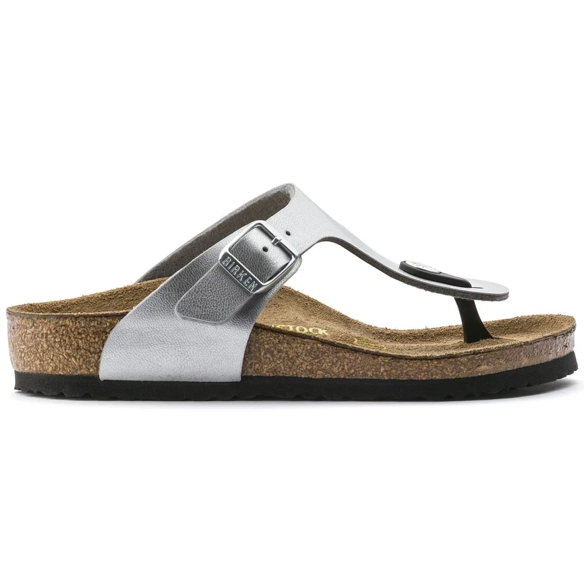 Birkenstock Girl's Gizeh Silver Birko-Flor (Sizes 30-34) Birkenstock Shoes