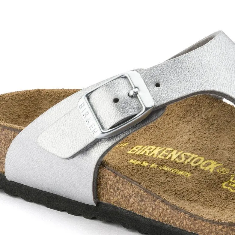 Birkenstock Girl's Gizeh Silver Birko-Flor (Sizes 30-34) Birkenstock Shoes