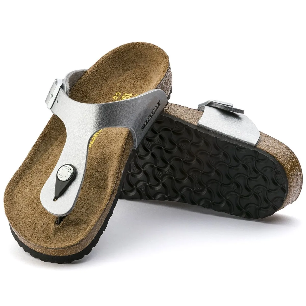 Birkenstock Girl's Gizeh Silver Birko-Flor (Sizes 30-34) Birkenstock Shoes