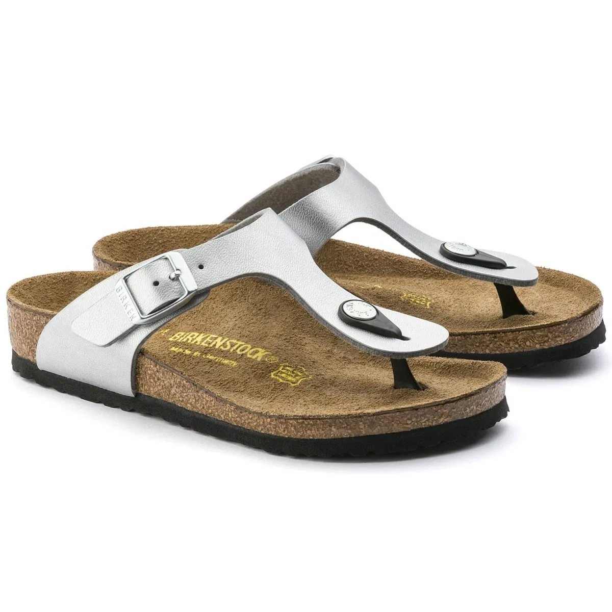 Birkenstock Girl's Gizeh Silver Birko-Flor (Sizes 30-34) Birkenstock Shoes