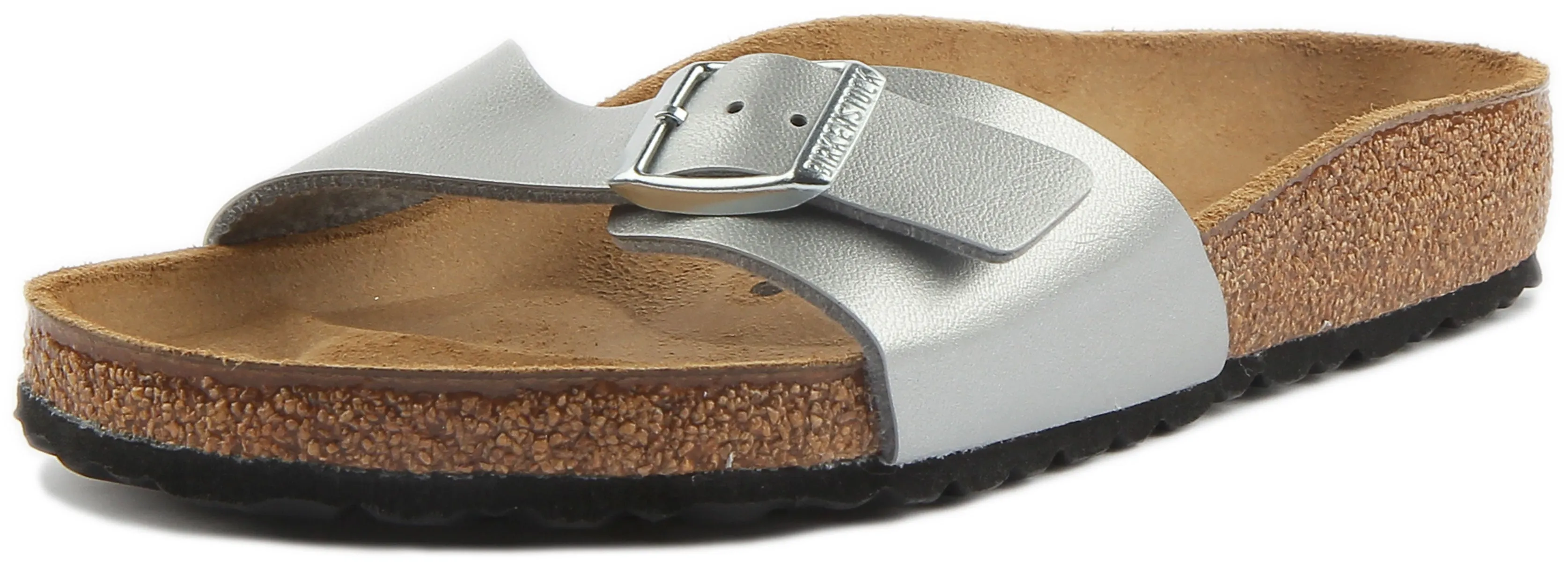 Birkenstock Madrid Sandals In Silver | Regular Fit Shoes Birkenstock
