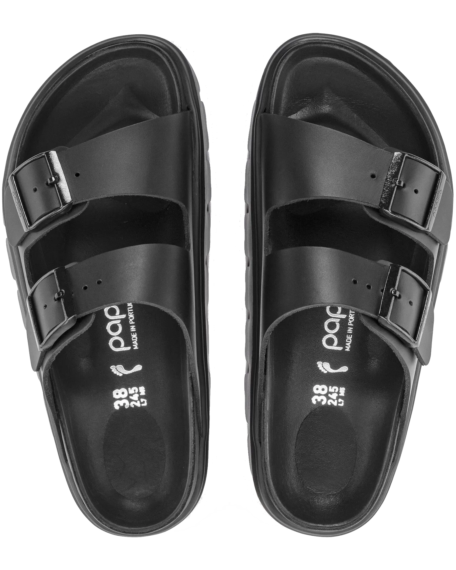 Birkenstock Shoes Papillio Arizona Chunky Natural Leather Sandals in Black