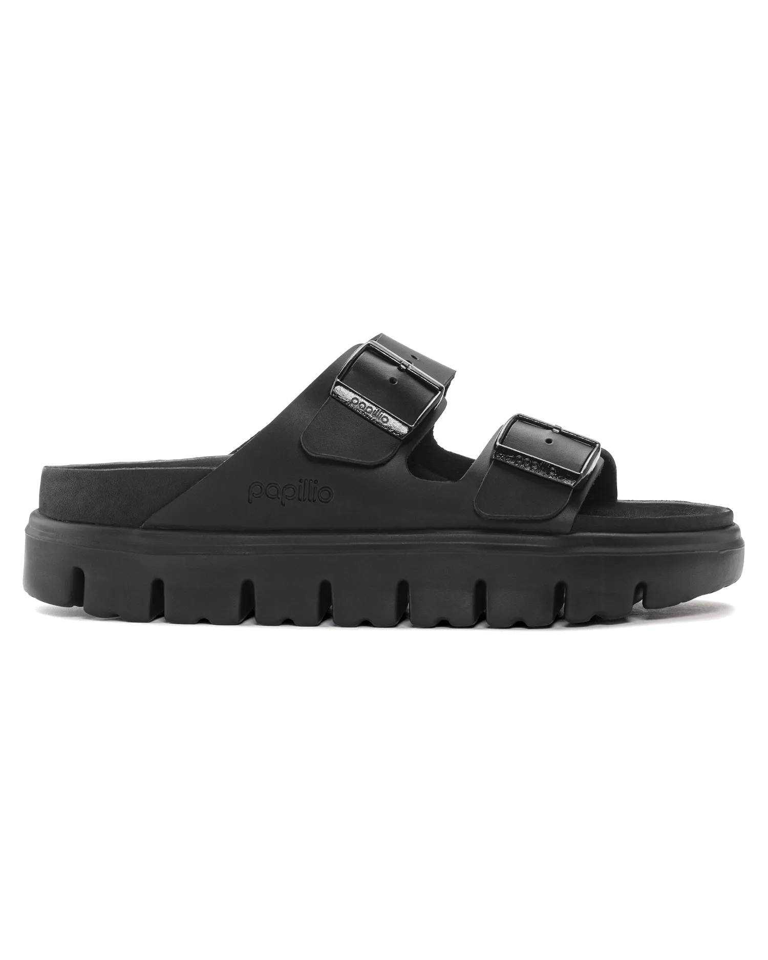 Birkenstock Shoes Papillio Arizona Chunky Natural Leather Sandals in Black