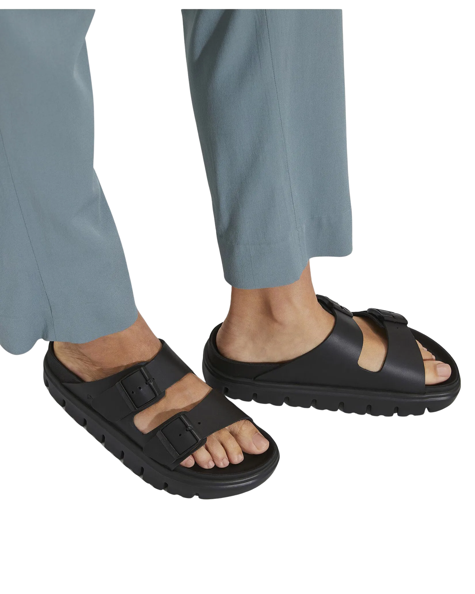 Birkenstock Shoes Papillio Arizona Chunky Natural Leather Sandals in Black