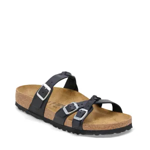 Birkenstock Women's Franca Braided Oiled Leather Sandal in Black