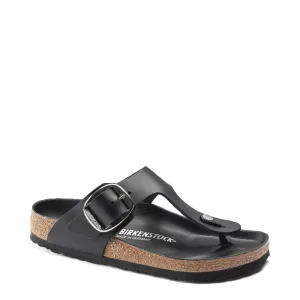 Birkenstock Women's Gizeh Oiled Leather Big Buckle Sandal in Black