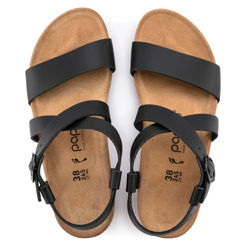 Birkenstock Women's Sibyl Smooth Leather Wedge Sandal in Black