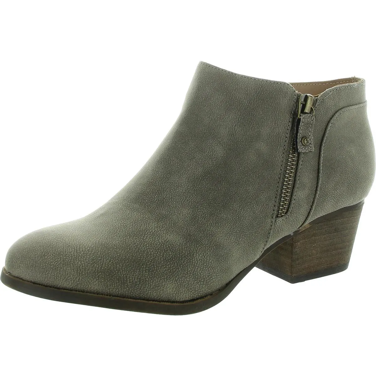 Blake Zip Womens Faux Leather Embossed Shooties