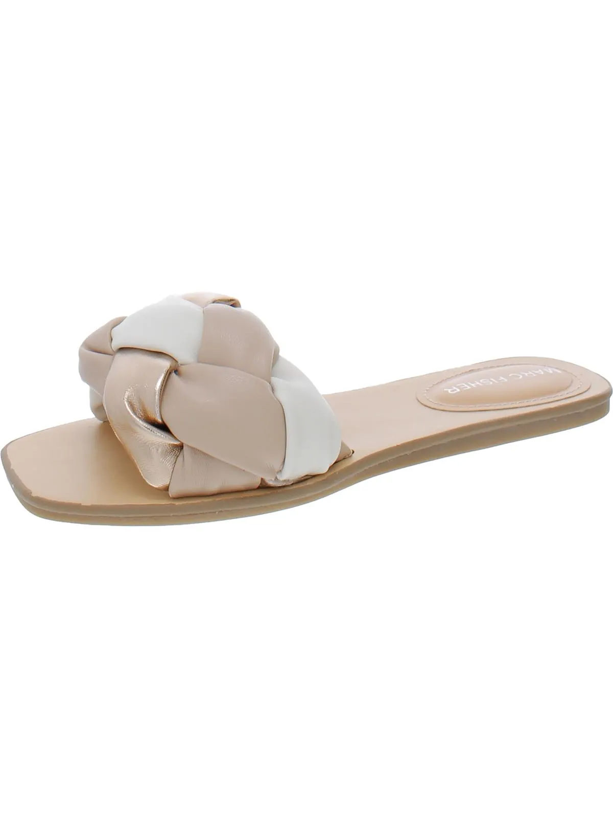 Bolier Womens Faux Leather Braided Slide Sandals