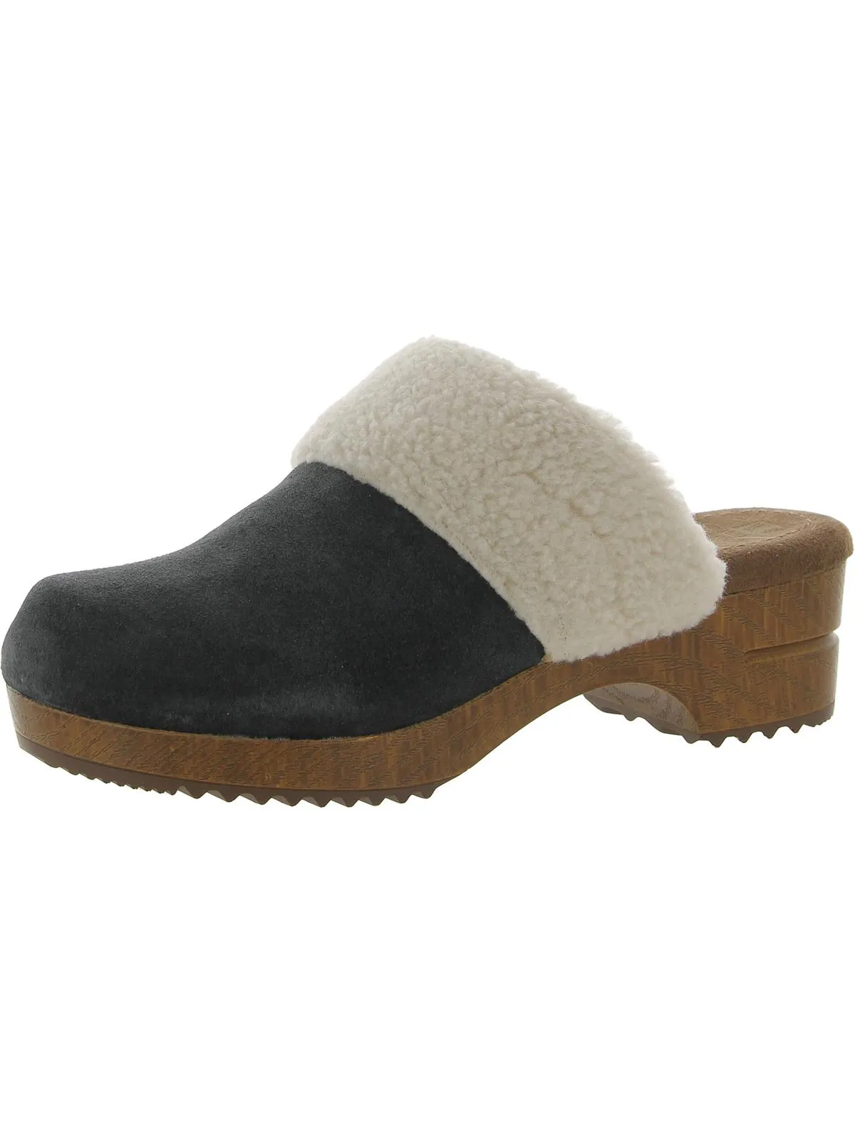 Bonus Womens Suede Faux Fur Clogs