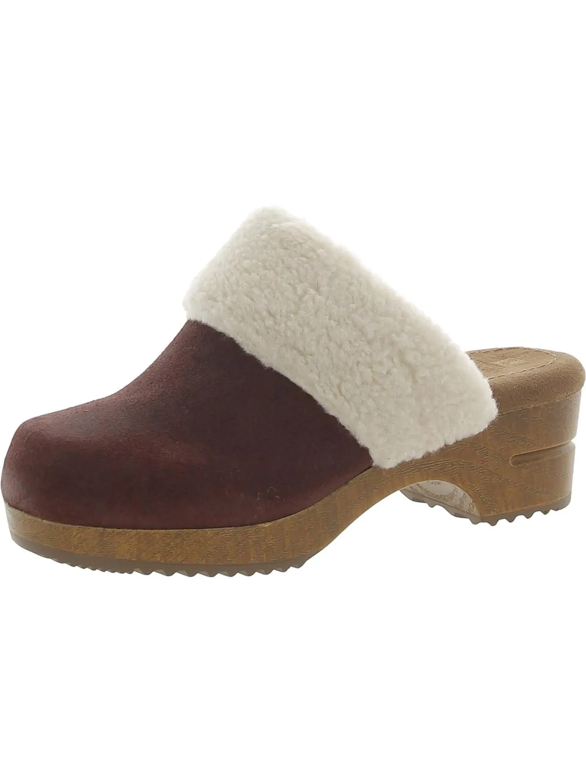 Bonus Womens Suede Faux Fur Clogs