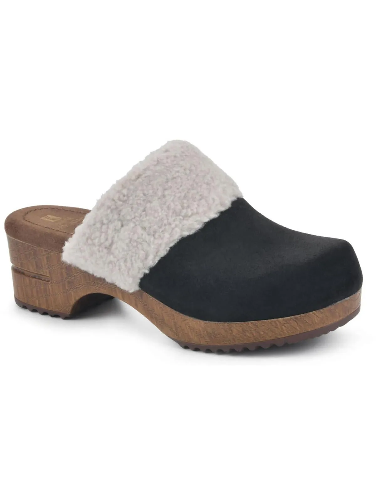 Bonus Womens Suede Faux Fur Clogs