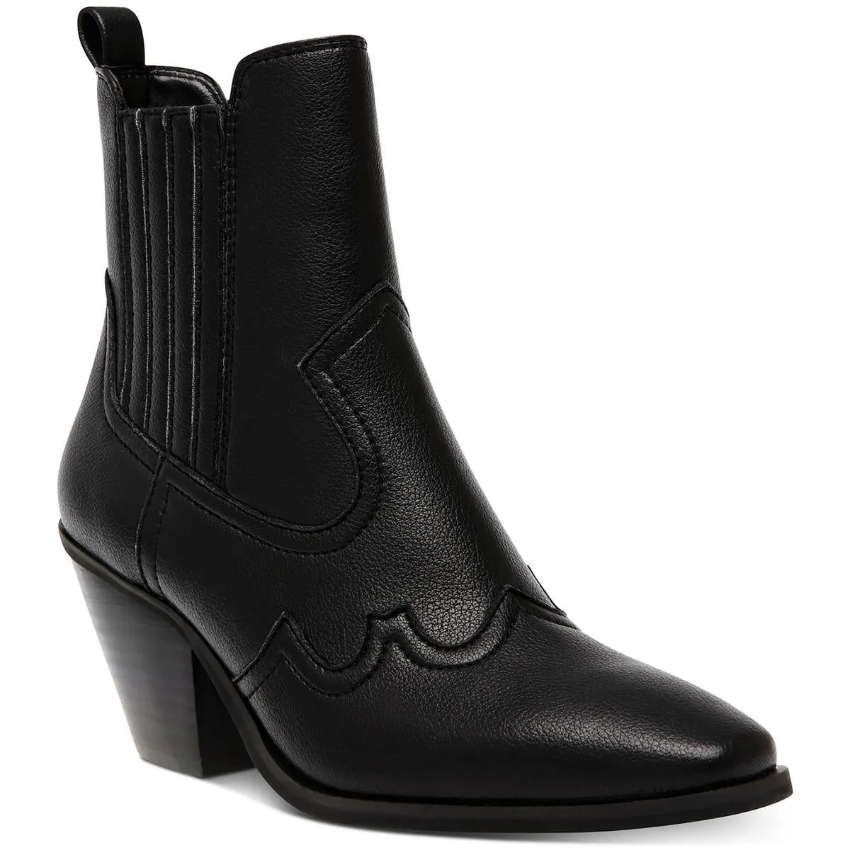 Brazos Womens Faux Leather Embossed Ankle Boots