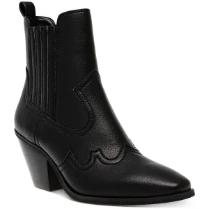 Brazos Womens Faux Leather Embossed Ankle Boots