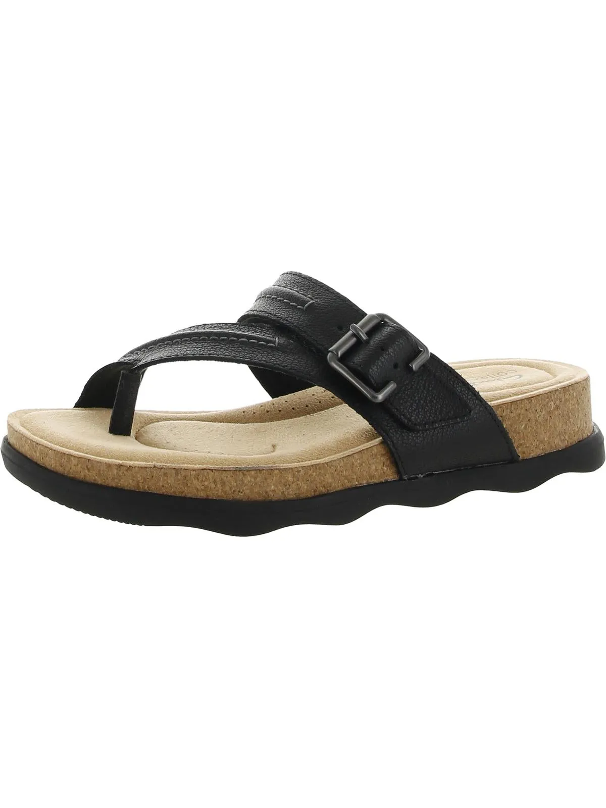 Brynn Madi Womens Buckle Cushioned Footbed Slide Sandals