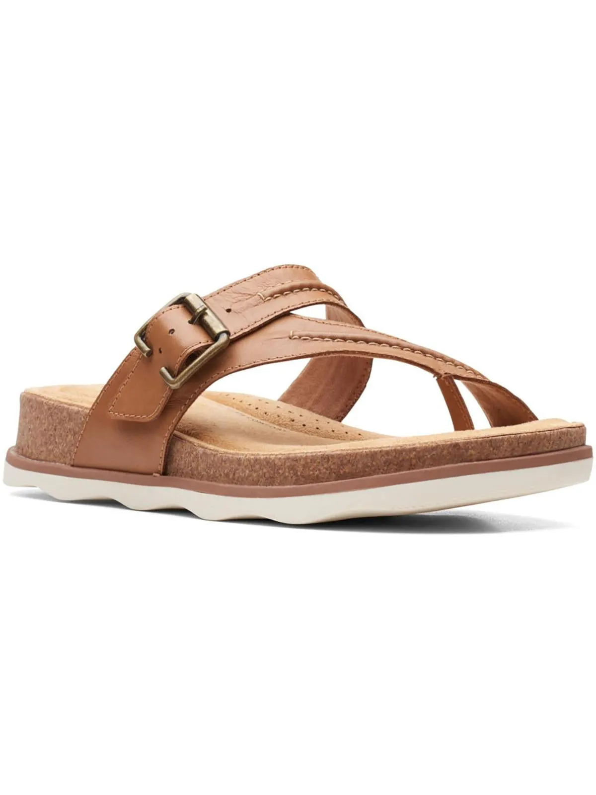 Brynn Madi Womens Buckle Cushioned Footbed Slide Sandals