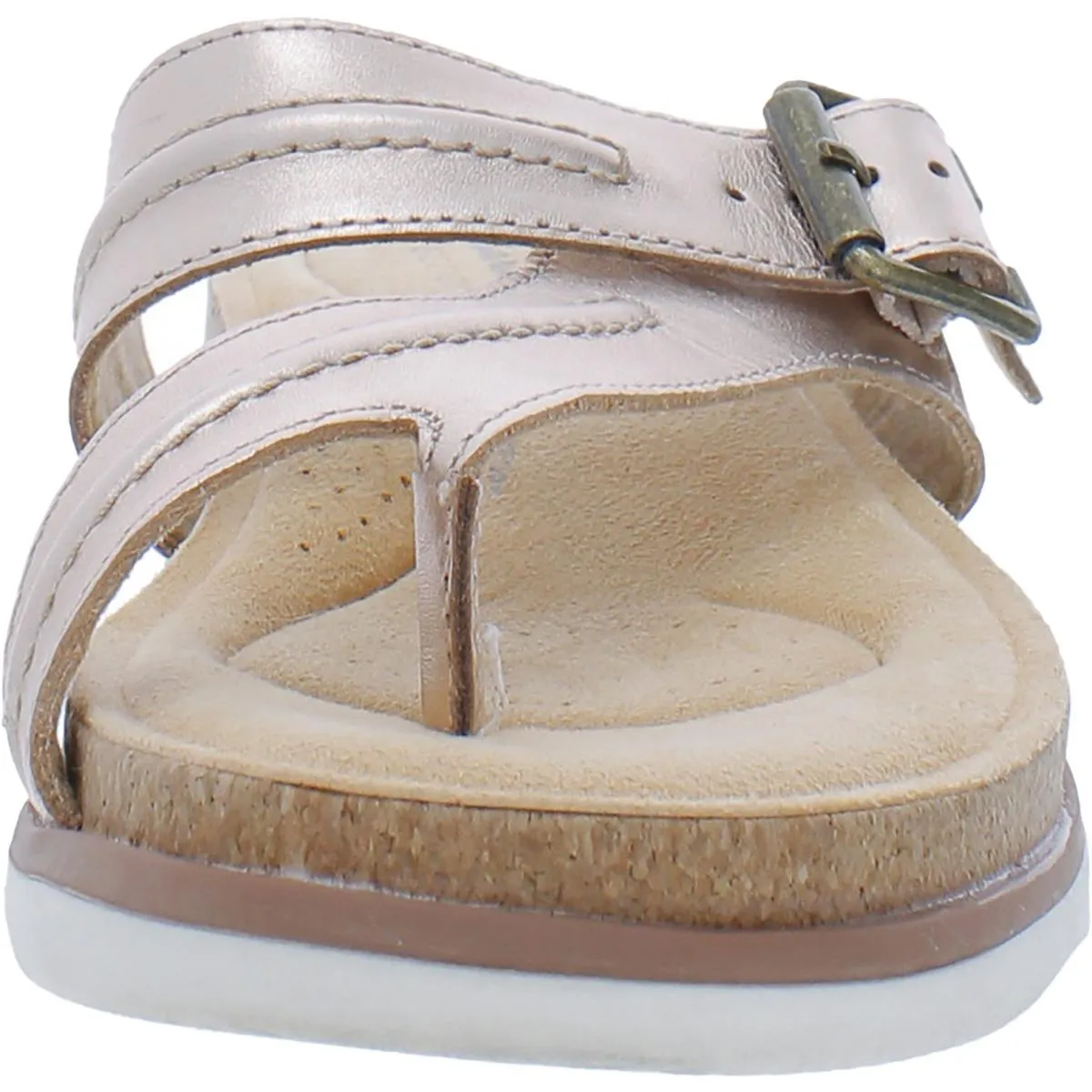 Brynn Madi Womens Buckle Cushioned Footbed Slide Sandals