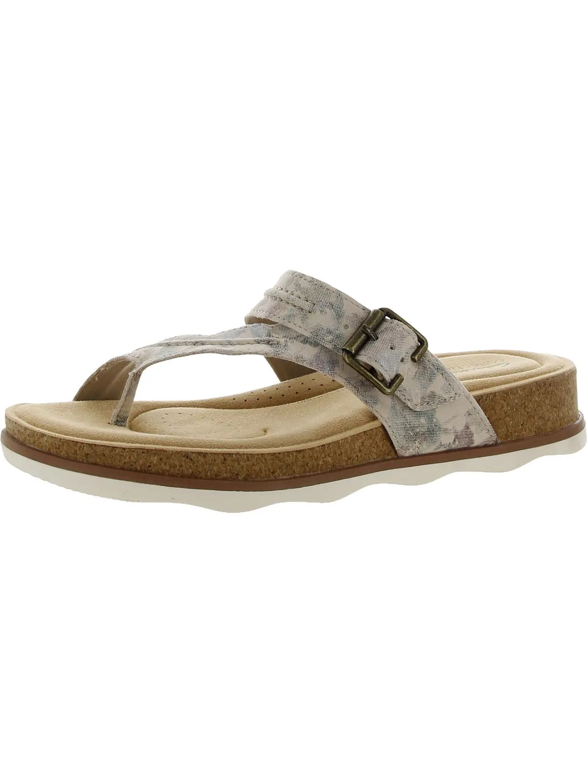 Brynn Madi Womens Buckle Cushioned Footbed Slide Sandals