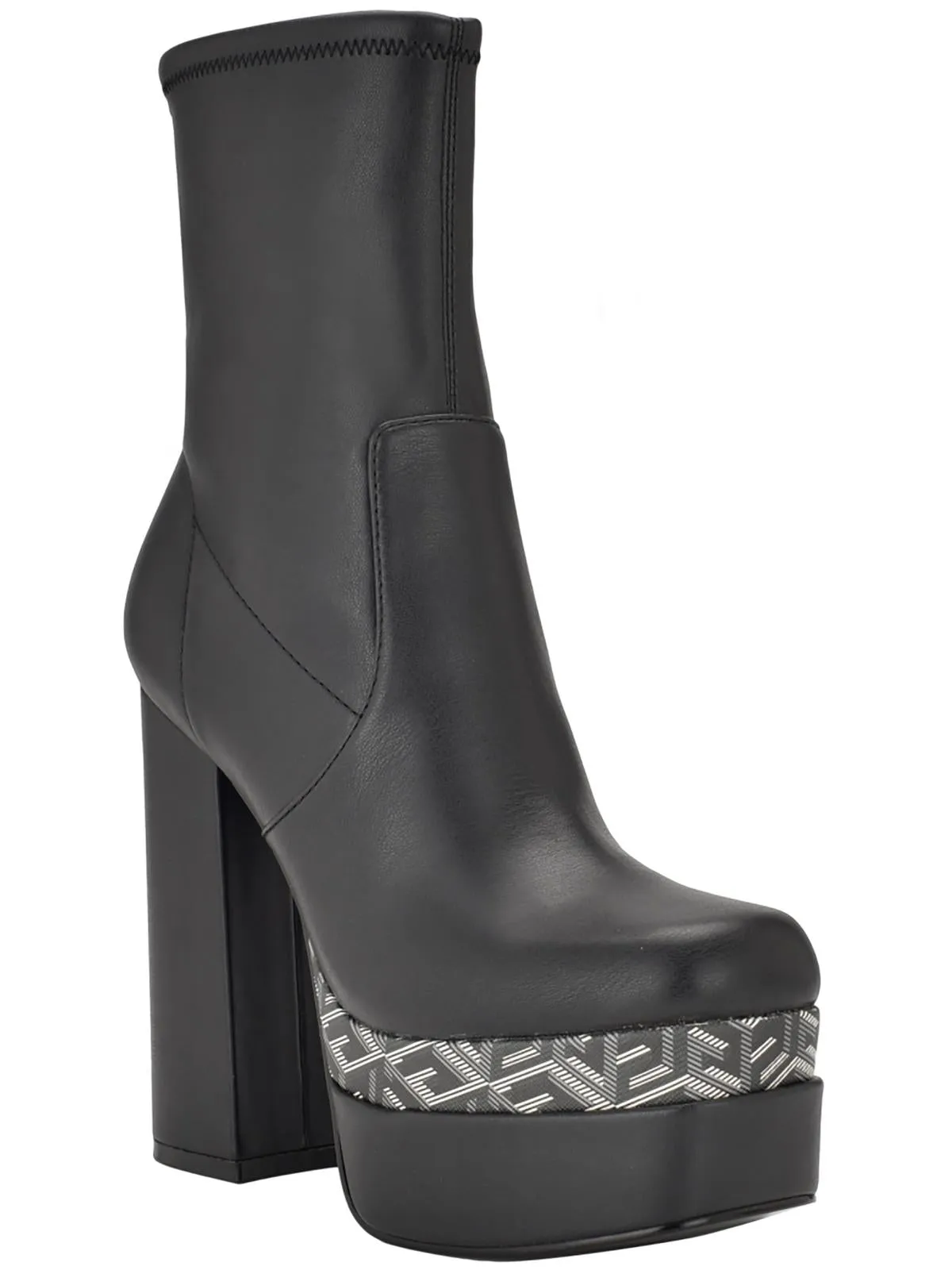 Caballa Womens Faux Leather Heels Mid-Calf Boots