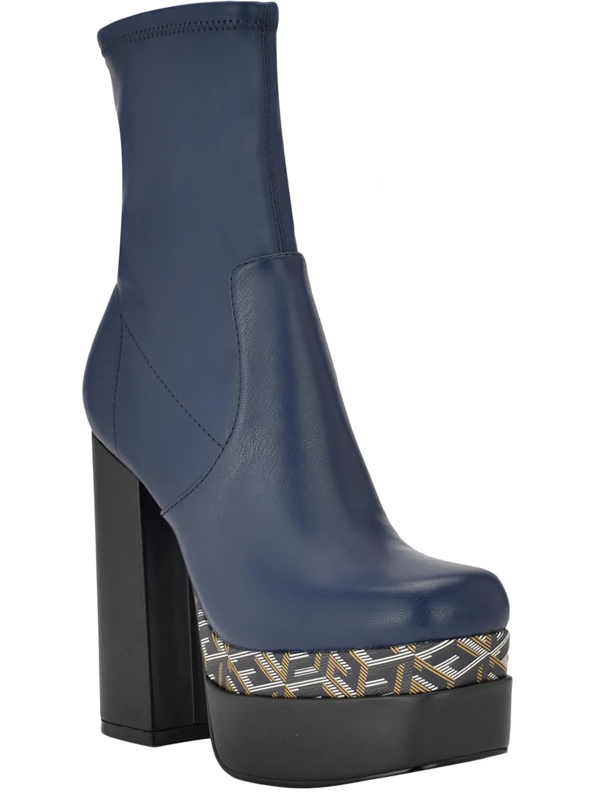 Caballa Womens Faux Leather Heels Mid-Calf Boots