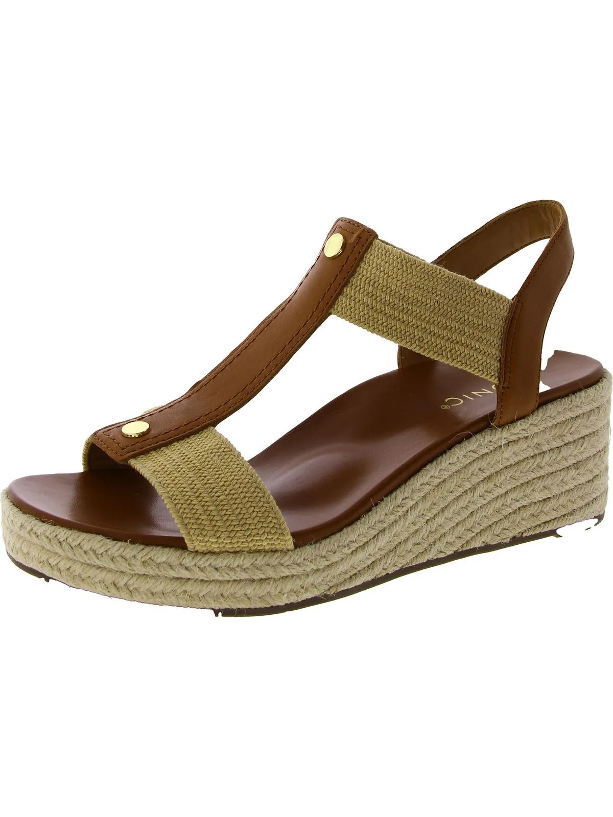 Calera Womens Leather Slingback Wedge Sandals