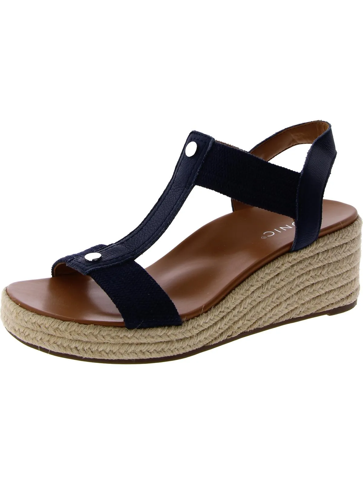 Calera Womens Leather Slingback Wedge Sandals
