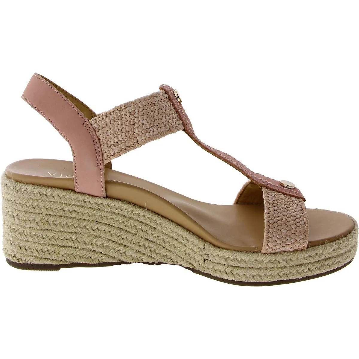 Calera Womens Leather Slingback Wedge Sandals