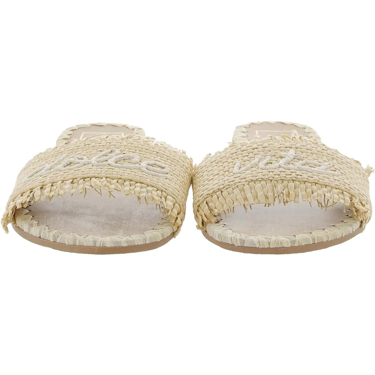 CAMINO Womens Leather Raffia Slide Sandals
