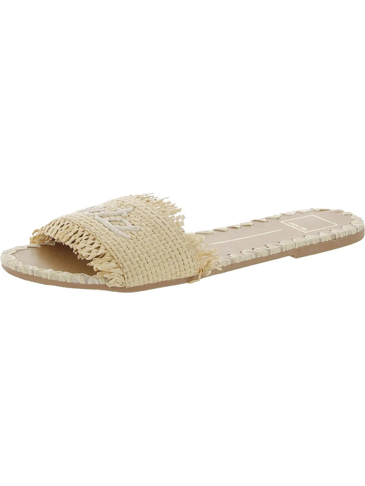 CAMINO Womens Leather Raffia Slide Sandals