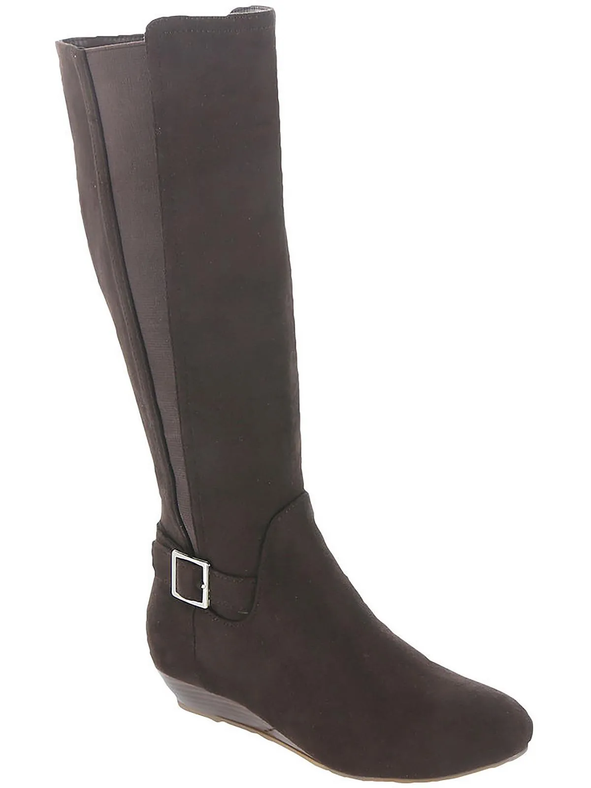 Cara Womens Faux Suede Pull On Knee-High Boots