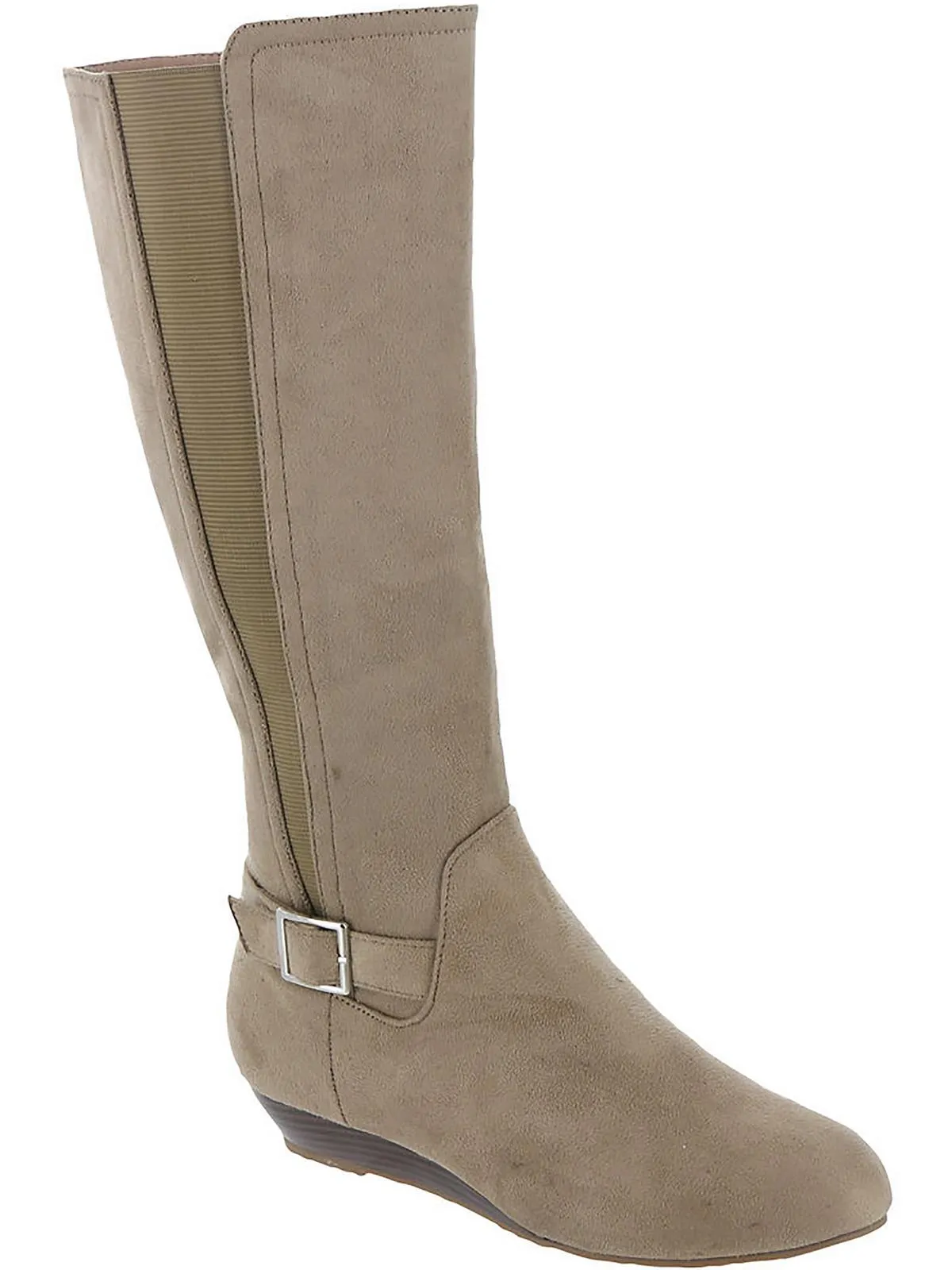 Cara Womens Faux Suede Pull On Knee-High Boots