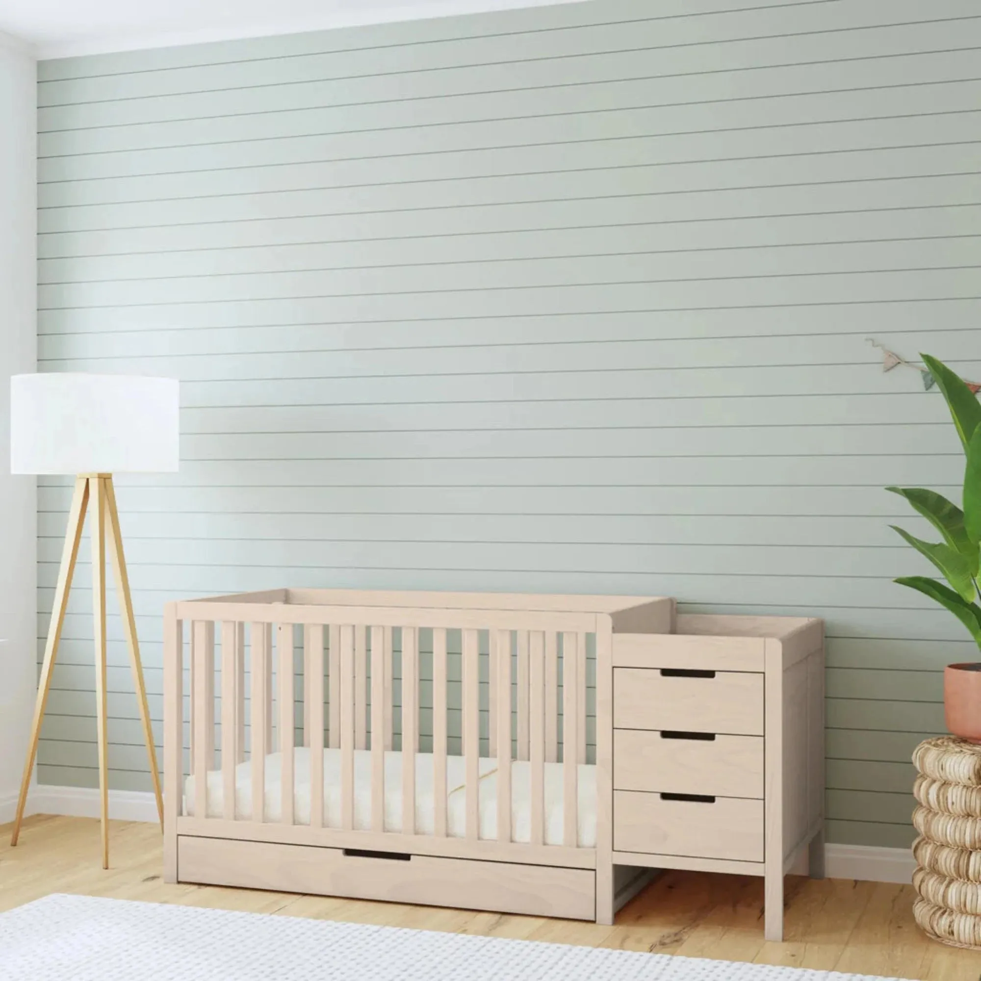 CARTERS by DAVINCI Colby 4-in-1 Convertible Crib & Changer Combo - Washed Natural