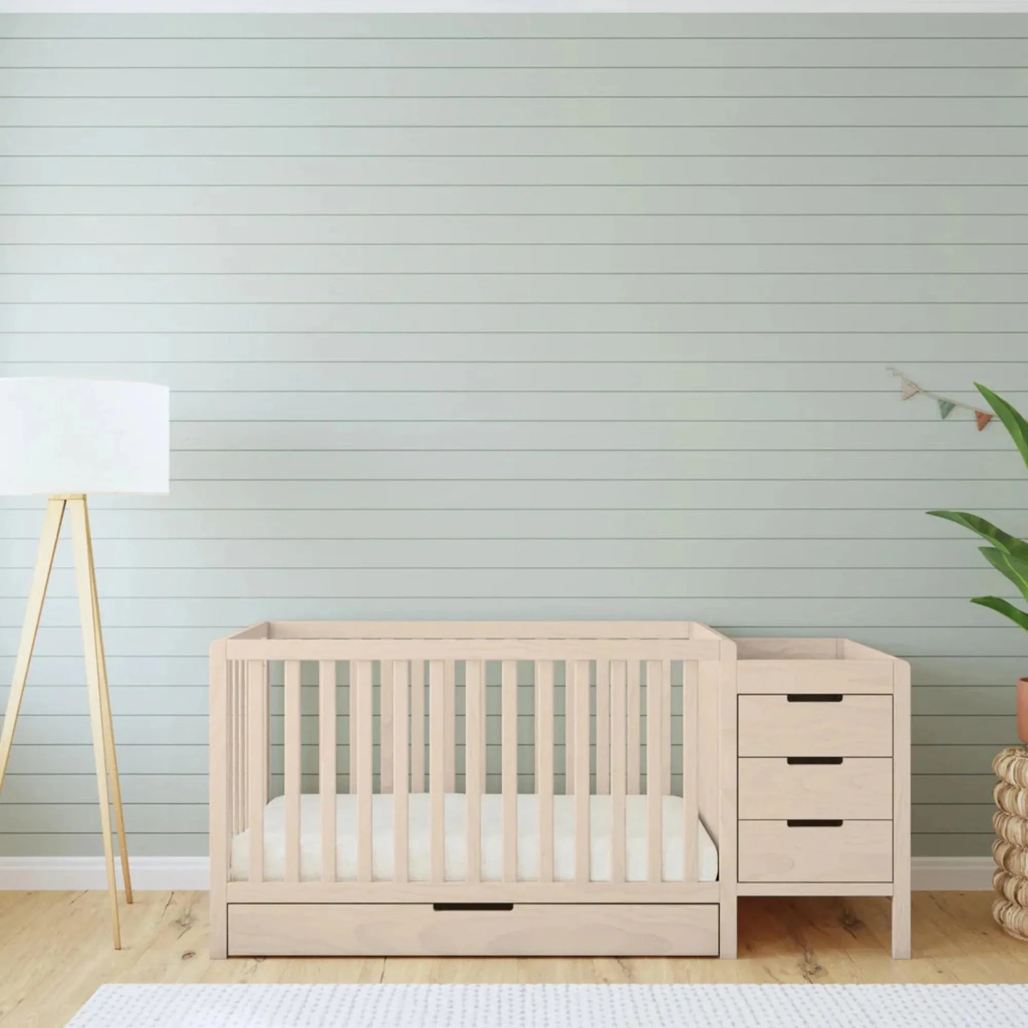 CARTERS by DAVINCI Colby 4-in-1 Convertible Crib & Changer Combo - Washed Natural