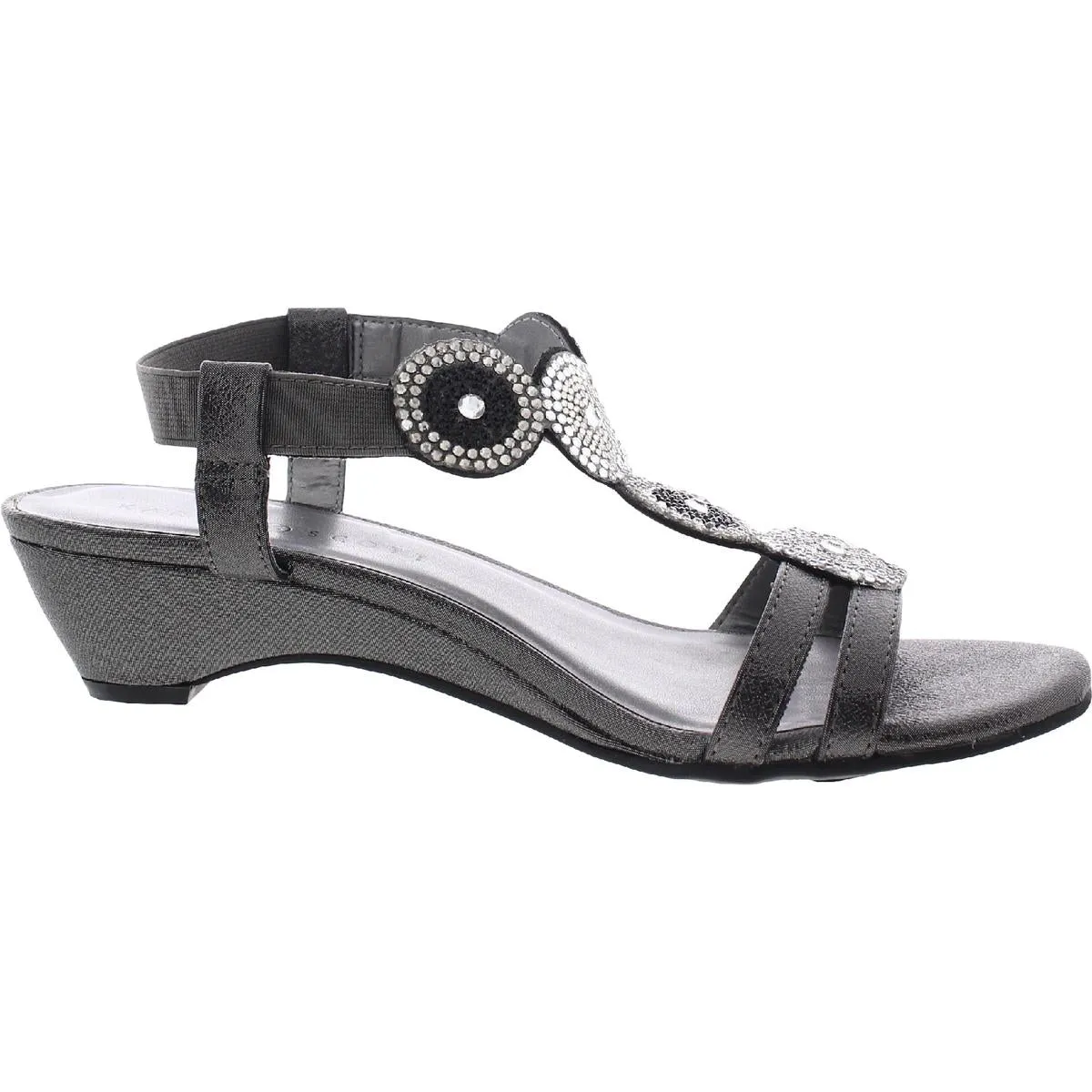 Catrinaa Womens Embellished Open Toe T-Strap Sandals