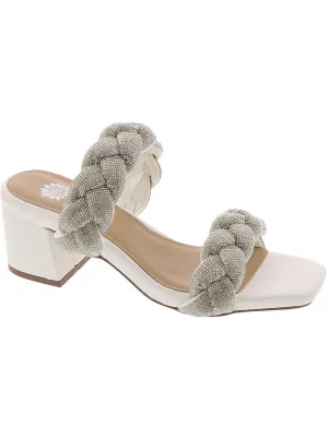 CEALA Womens Faux Leather Open Toe Pumps