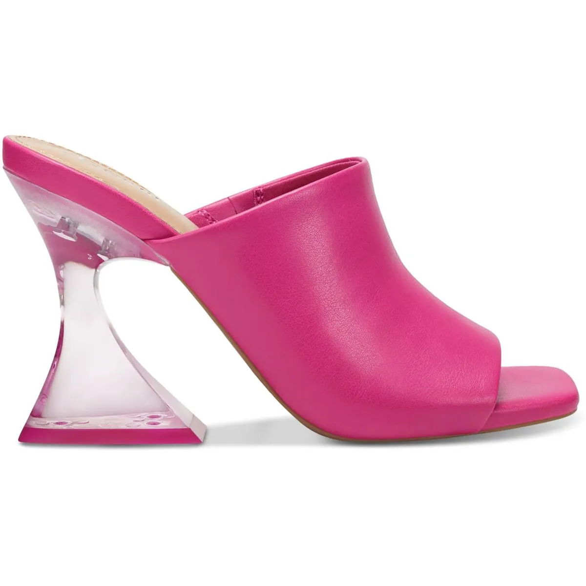 Cherr Womens Faux Leather Peep-Toe Slide Sandals