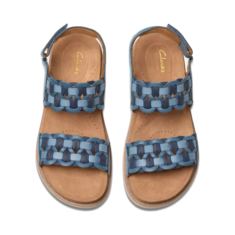 Clarks Women's Arwell Glide Sandal in Blue Combination