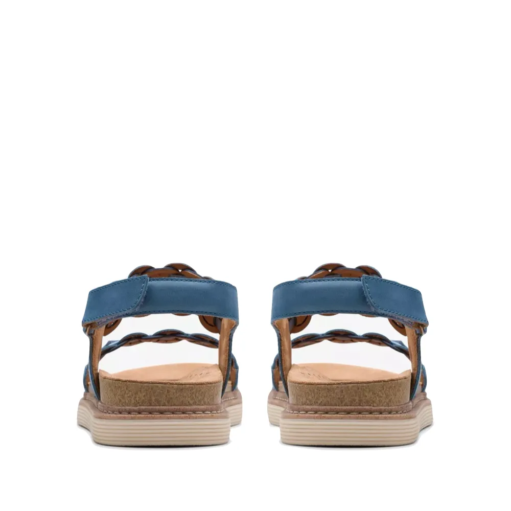 Clarks Women's Arwell Glide Sandal in Blue Combination