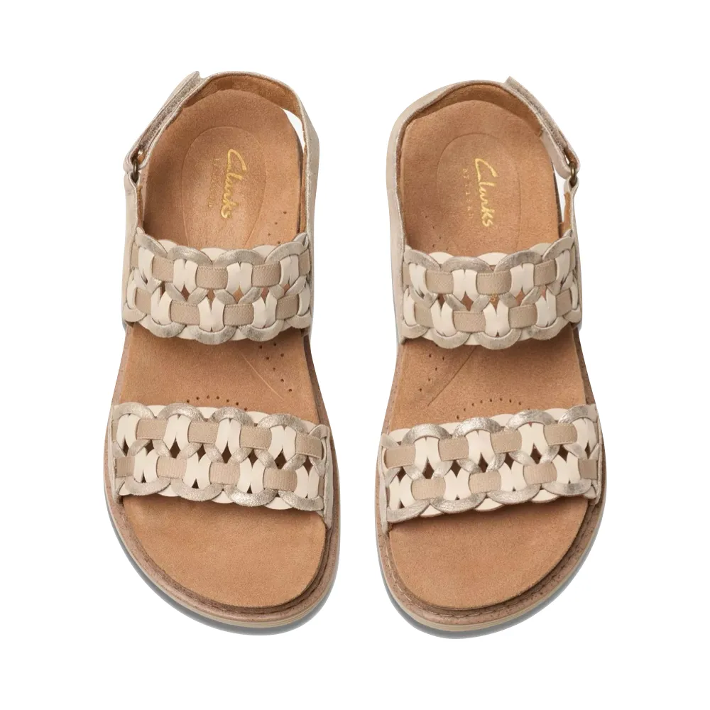 Clarks Women's Arwell Glide Sandal in Metallic Combination