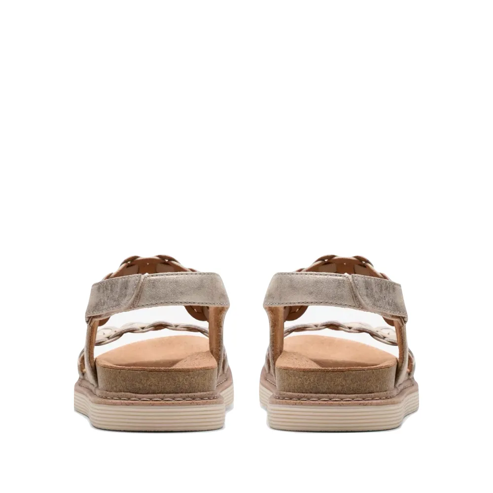 Clarks Women's Arwell Glide Sandal in Metallic Combination