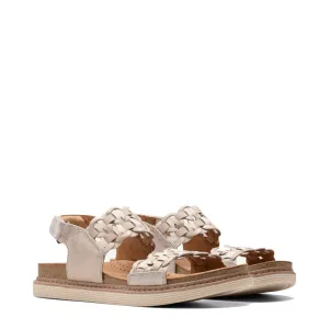 Clarks Women's Arwell Glide Sandal in Metallic Combination