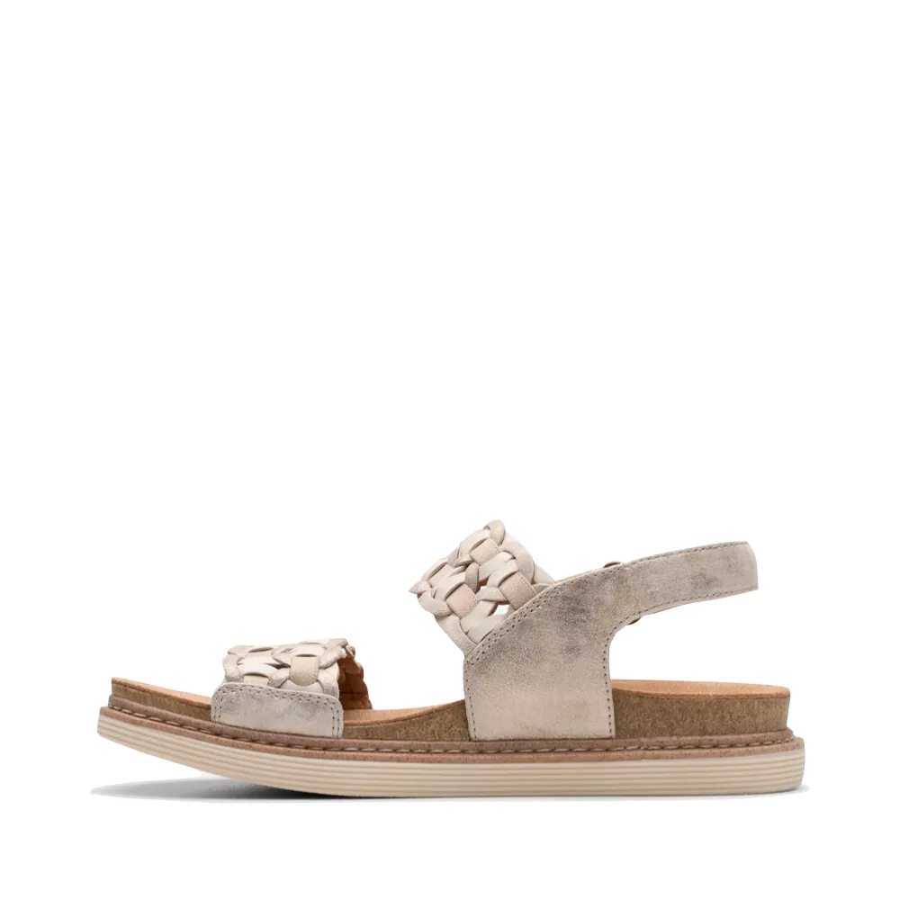 Clarks Women's Arwell Glide Sandal in Metallic Combination